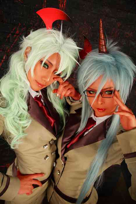 [韩国团体Spiral Cat's螺旋猫Cosplay写真]ID0164 恶魔姐妹 与及膝袜贫瘠-Tasha and Tomi